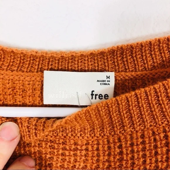 Wilfred Free crew neckline burnt orange merino wool sweater - Picture 3 of 5